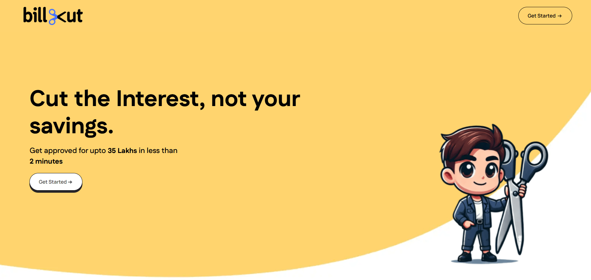 BillCut redesigned website and conversion journey screens