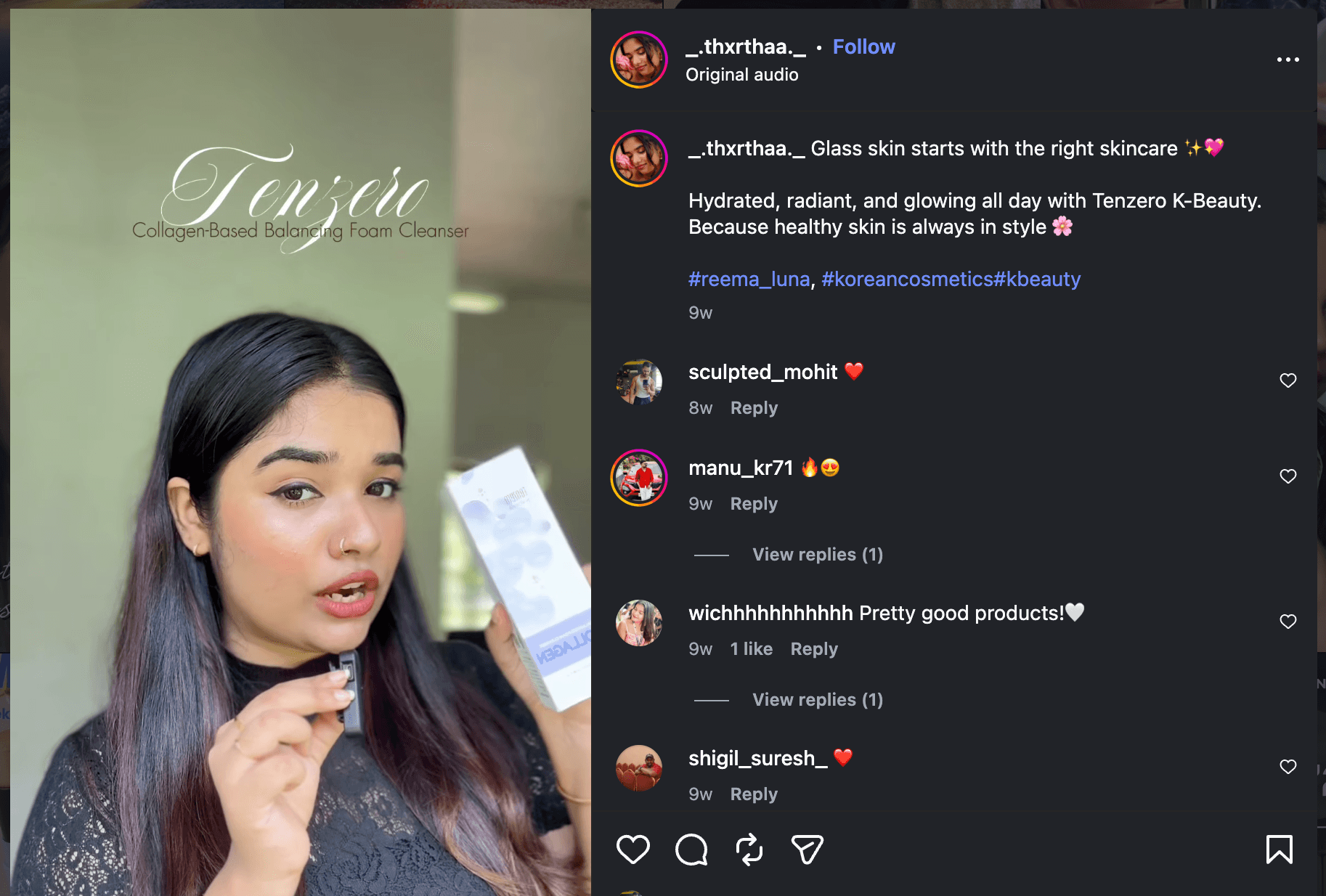 Reema and Luna beauty creator campaign post 2