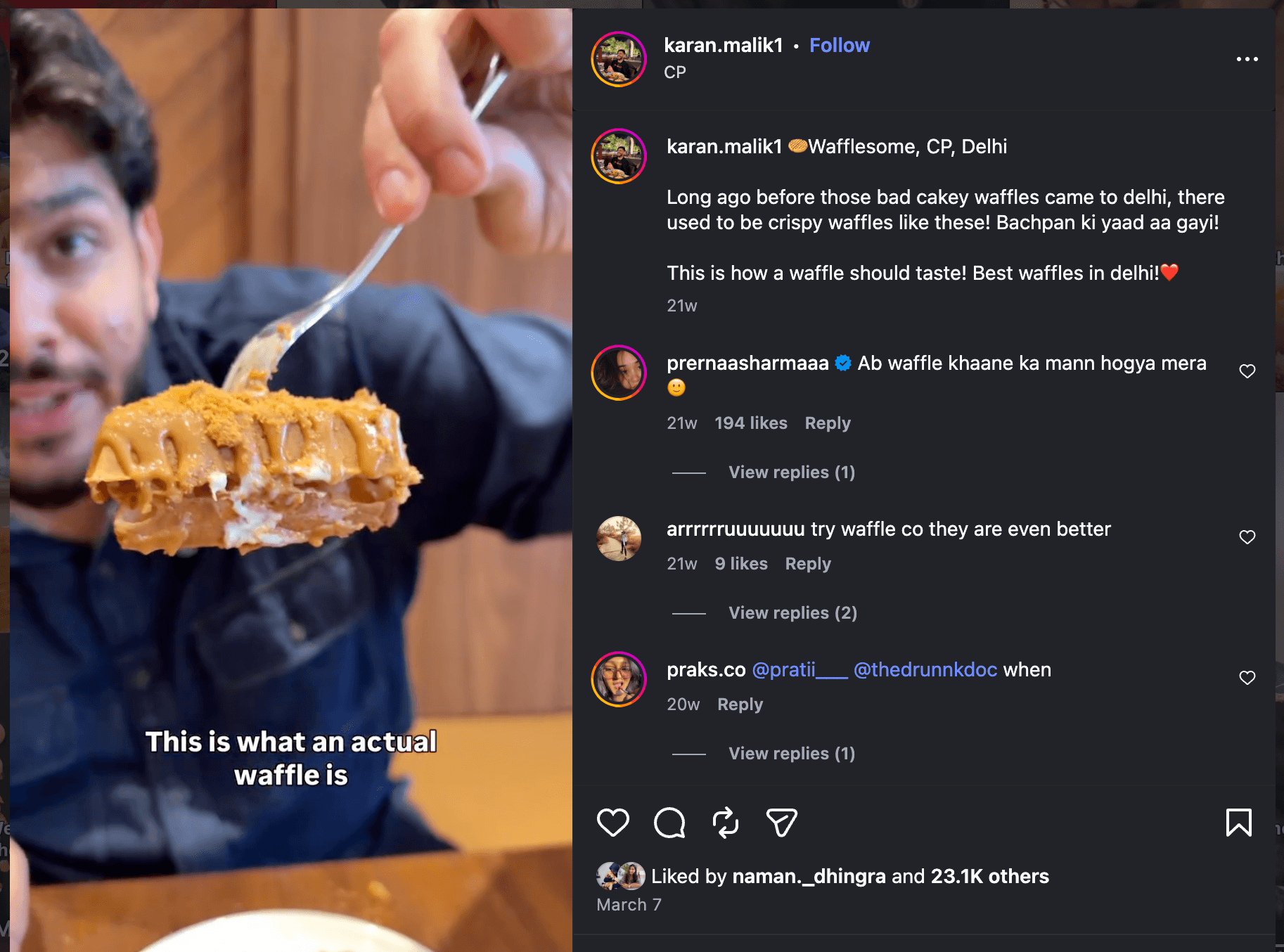 Wafflesome creator campaign post 1