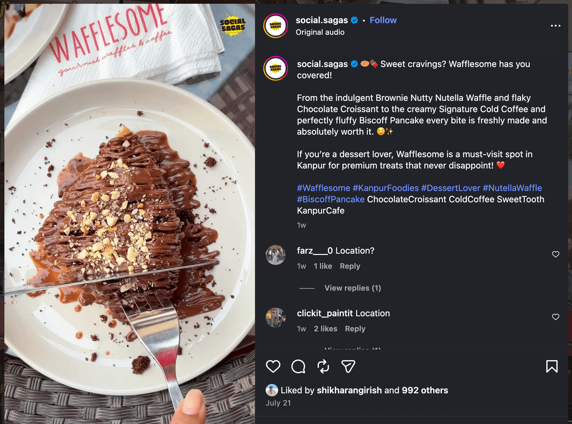 Wafflesome creator campaign post 3
